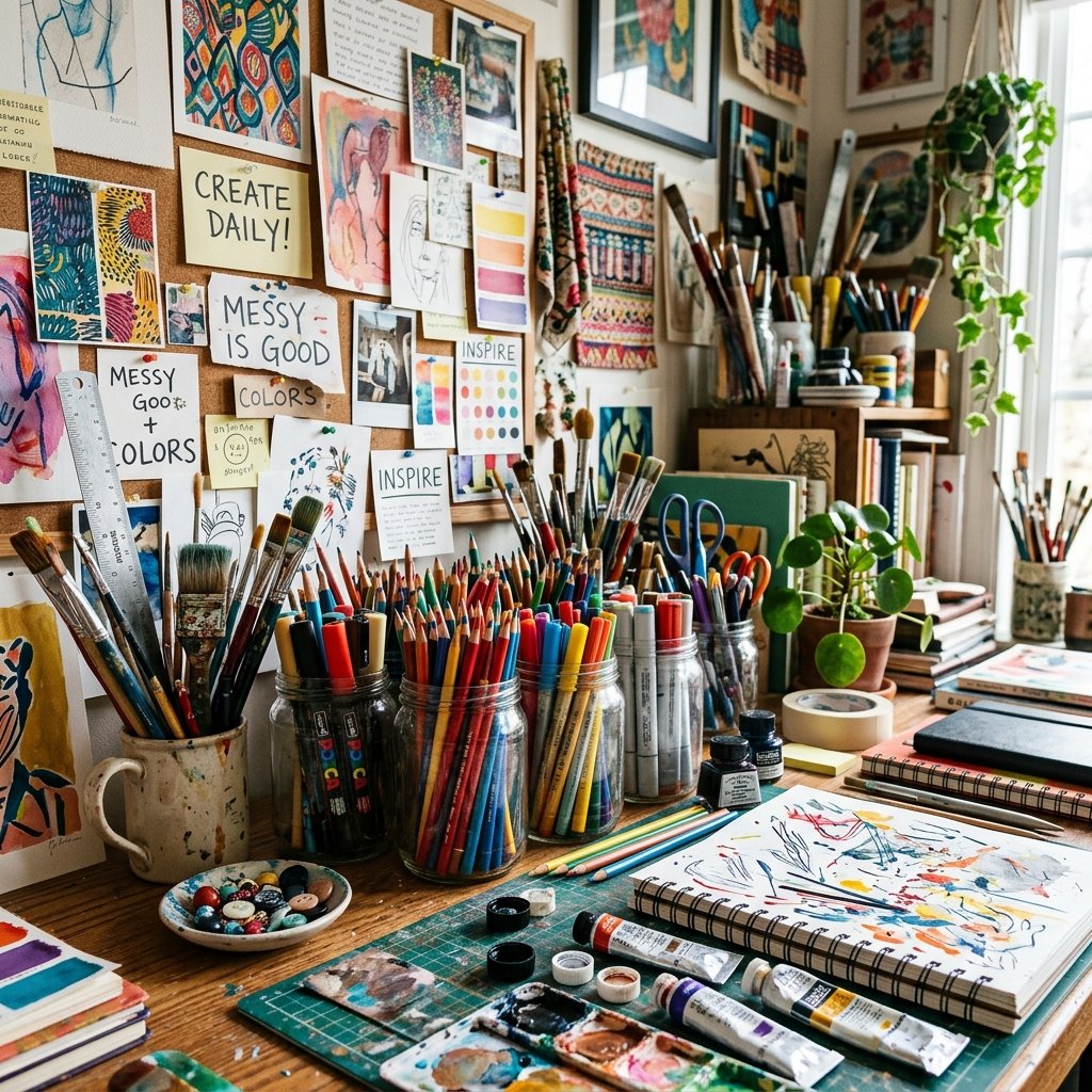 Interior design multi-camera angle 1 showing the concept 1 for 29 Maximalist Office Setups That Spark Endless Creativity